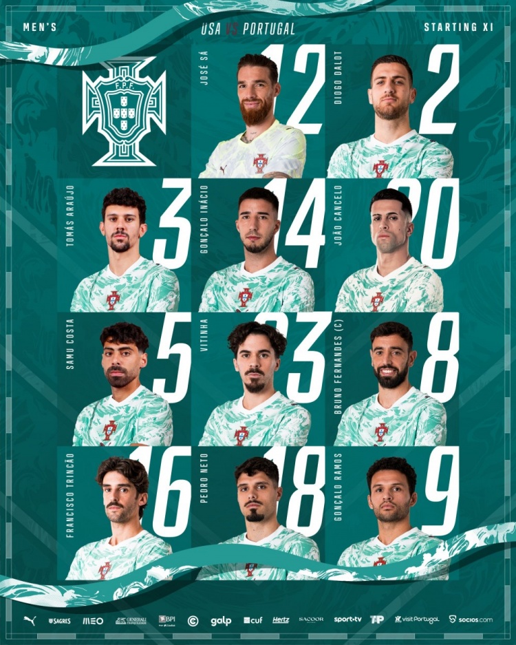 vip 注册地址-葡萄牙友谊赛对阵美国首发:B费、维蒂尼亚、坎塞洛、内托在列